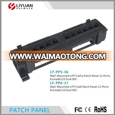 LY-PP5-36 UTP Cat5e 12 Ports Krone&110 Dual IDC Wall-Mounted Patch Panel