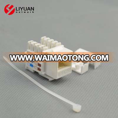 LY-KJ6-28 OEM white rj45 cat6 modular female keyston adapter PCB jack