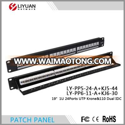 LY-PP5-24 CAT5E/CAT6 24 Ports patch panel UTP Keystone Jacks PATCH PANEL