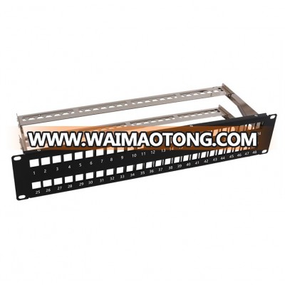 LY-BPP03-2S48P 48 port STP Blank Patch Panel 19" 2U, available for Cat6 or Cat6a Keystone Jacks