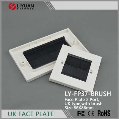 LY-FP37-BRUSH 86*86 Wall brush face plate standard network port faceplate